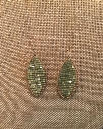Green Beaded earrings //251
